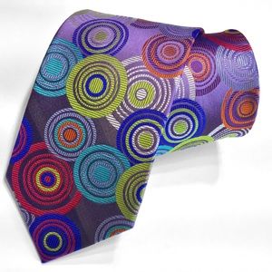 Purple Multi-color Circles Lawrence Ivey Silk Tie